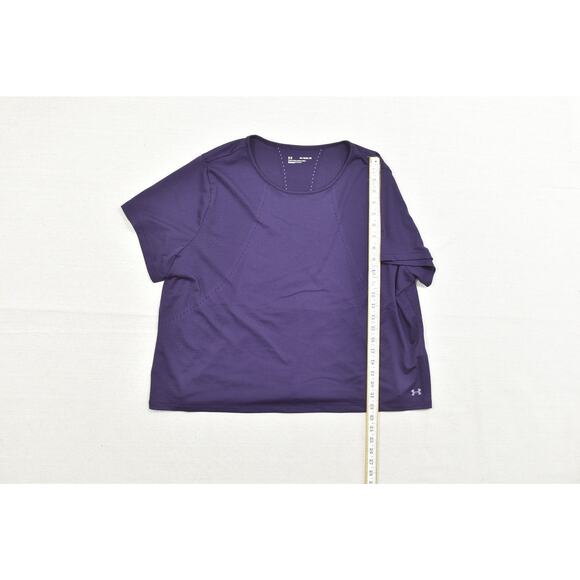 Under Armour Women's Purple Fitted Active T-Shirt Plus Size 2X - Picture 4 of 8